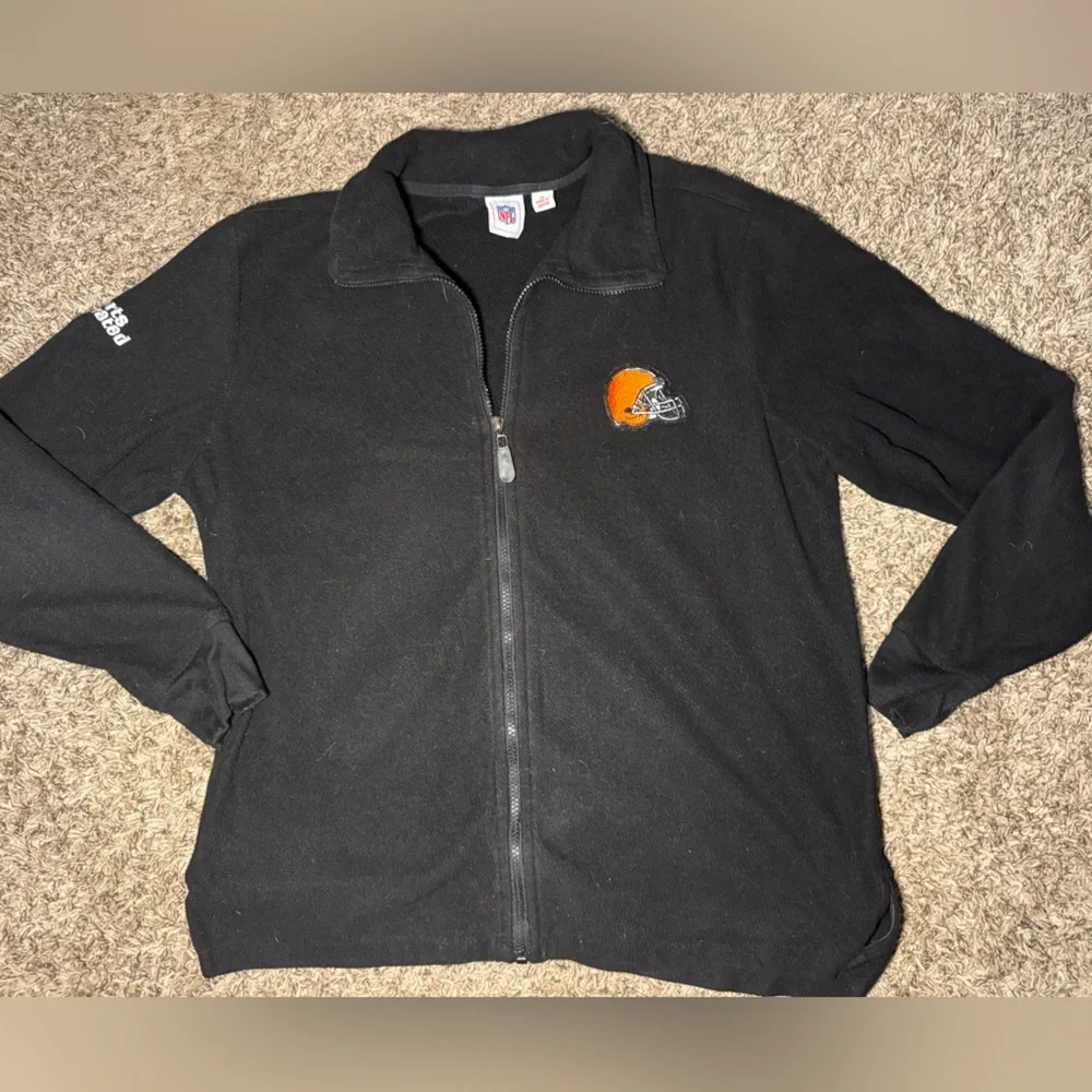 NFL Black Jacket with Orange Cleveland Browns Helmet Logo